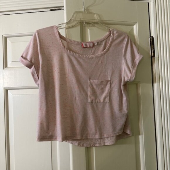Pink Crop Top with Front Pocket - Picture 1 of 2